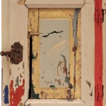 2005 - cm. 41-71x57,5, acrilico, smalto, ferro e similoro su tavola e vecchio infisso